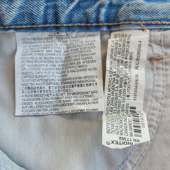 NWT ZARA Cargo Jeans with Side Zippers – Size 6 / 38 - Picture 6 of 7